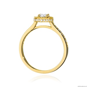 Pierścionek W508 Diament Laboratoryjny 0,50ct żółte złoto