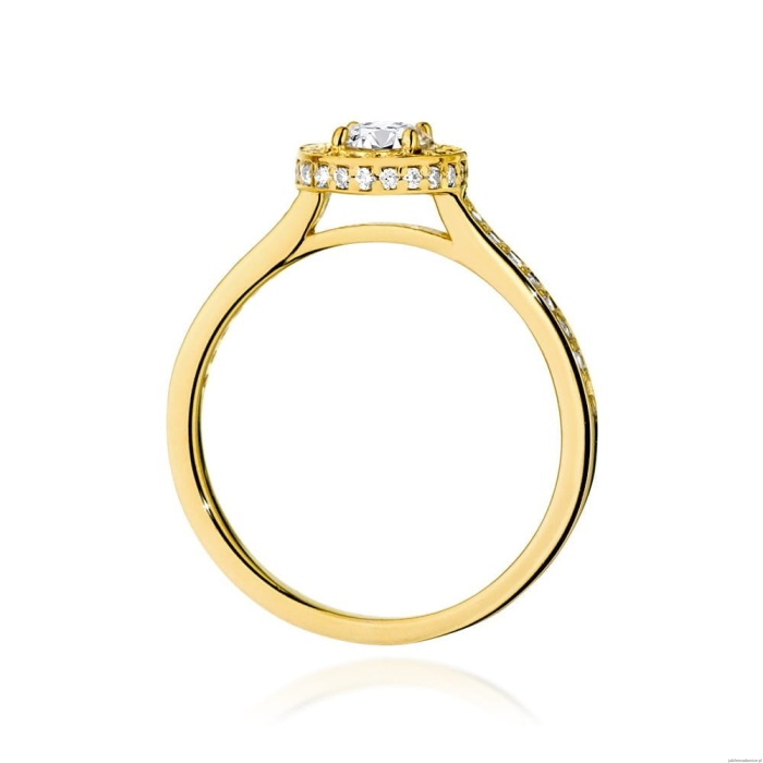 Pierścionek W508 Diament Laboratoryjny 0,50ct żółte złoto