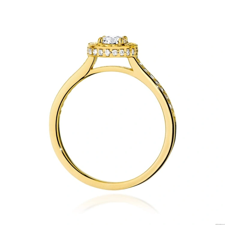 Pierścionek W508 Diament Laboratoryjny 0,50ct żółte złoto