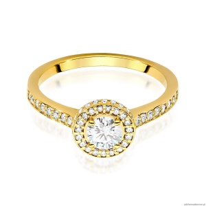 Pierścionek W508 Diament Laboratoryjny 0,50ct żółte złoto