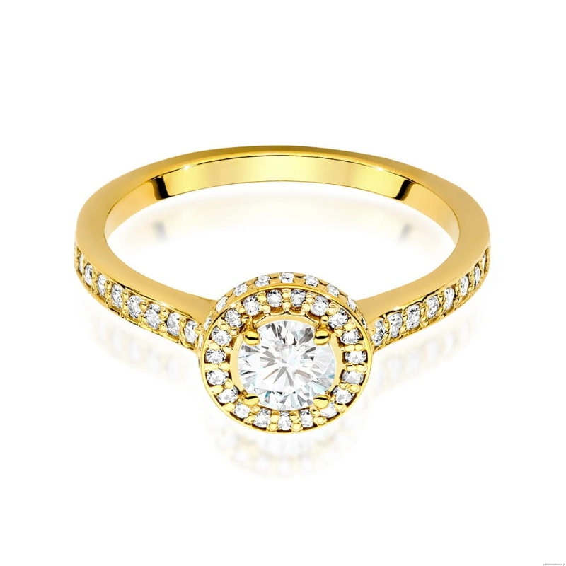 Pierścionek W508 Diament Laboratoryjny 0,50ct żółte złoto