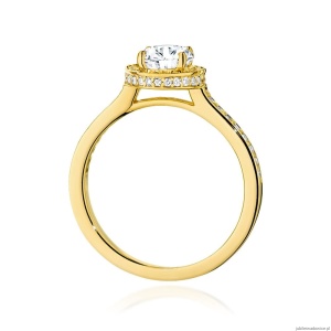 Pierścionek W508 Diament Laboratoryjny 0,70ct żółte złoto