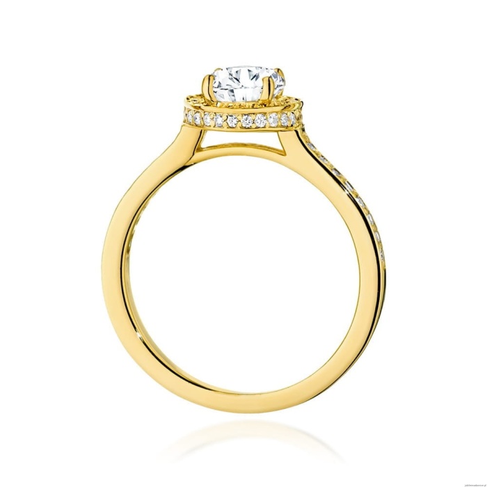 Pierścionek W508 Diament Laboratoryjny 0,70ct żółte złoto