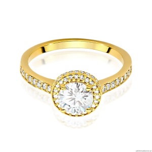 Pierścionek W508 Diament Laboratoryjny 0,70ct żółte złoto