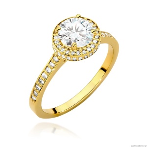 Pierścionek W508 Diament Laboratoryjny 1,00ct żółte złoto