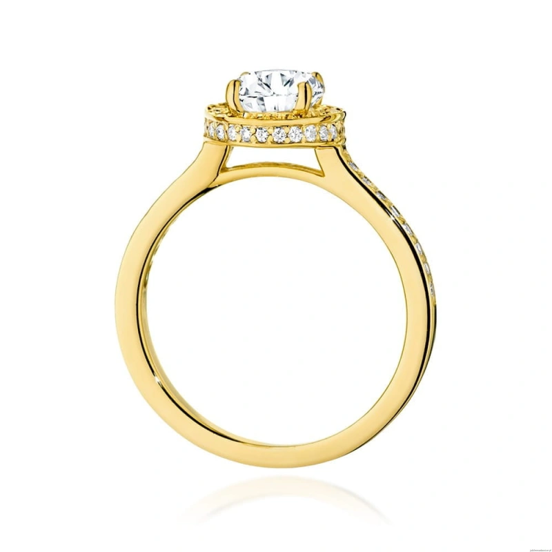 Pierścionek W508 Diament Laboratoryjny 1,00ct żółte złoto