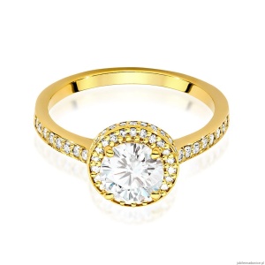 Pierścionek W508 Diament Laboratoryjny 1,00ct żółte złoto