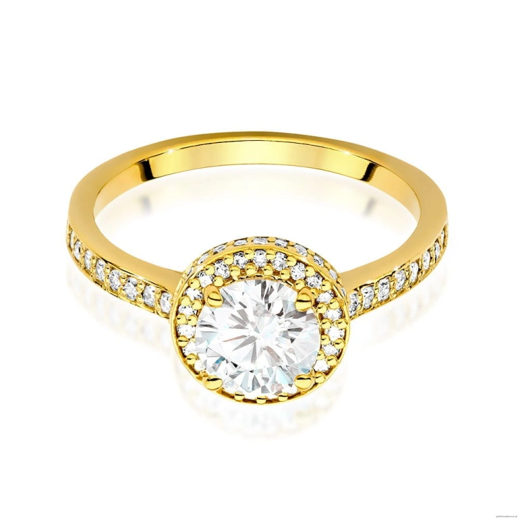 Pierścionek W508 Diament Laboratoryjny 1,00ct żółte złoto