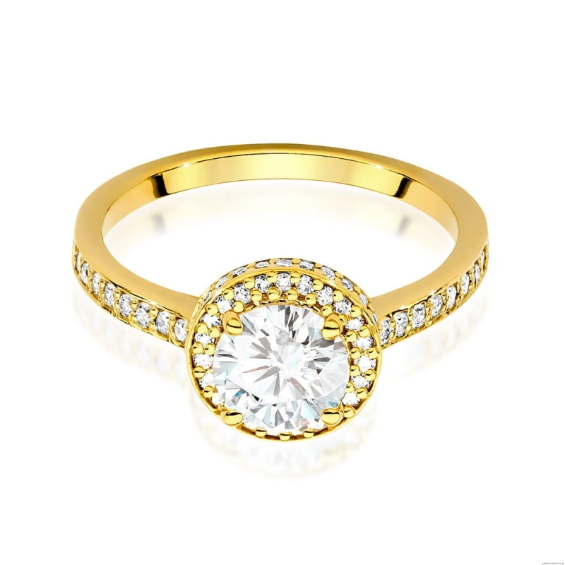 Pierścionek W508 Diament Laboratoryjny 1,00ct żółte złoto
