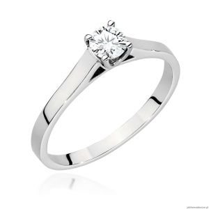 Pierścionek W526 Diament Laboratoryjny 0,40ct białe złoto