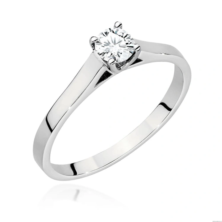 Pierścionek W526 Diament Laboratoryjny 0,40ct białe złoto