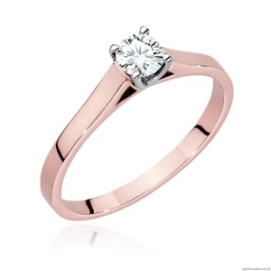 Pierścionek W526 Diament Laboratoryjny 0,40ct różowe złoto