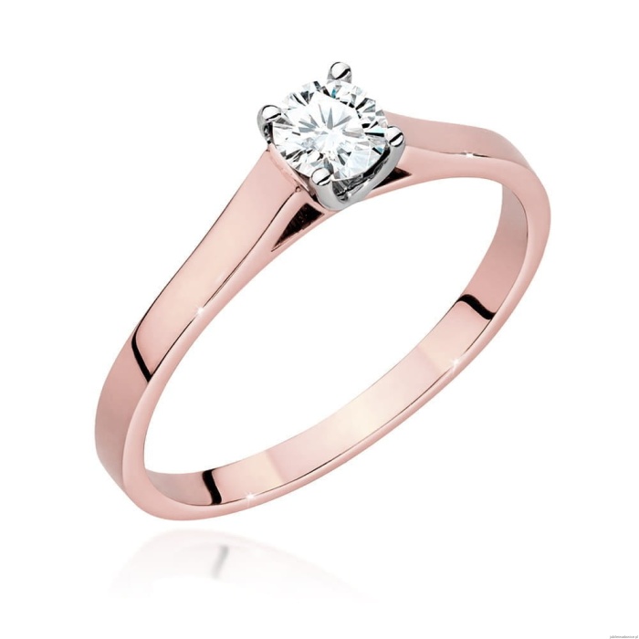 Pierścionek W526 Diament Laboratoryjny 0,40ct różowe złoto