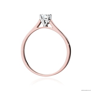 Pierścionek W526 Diament Laboratoryjny 0,40ct różowe złoto