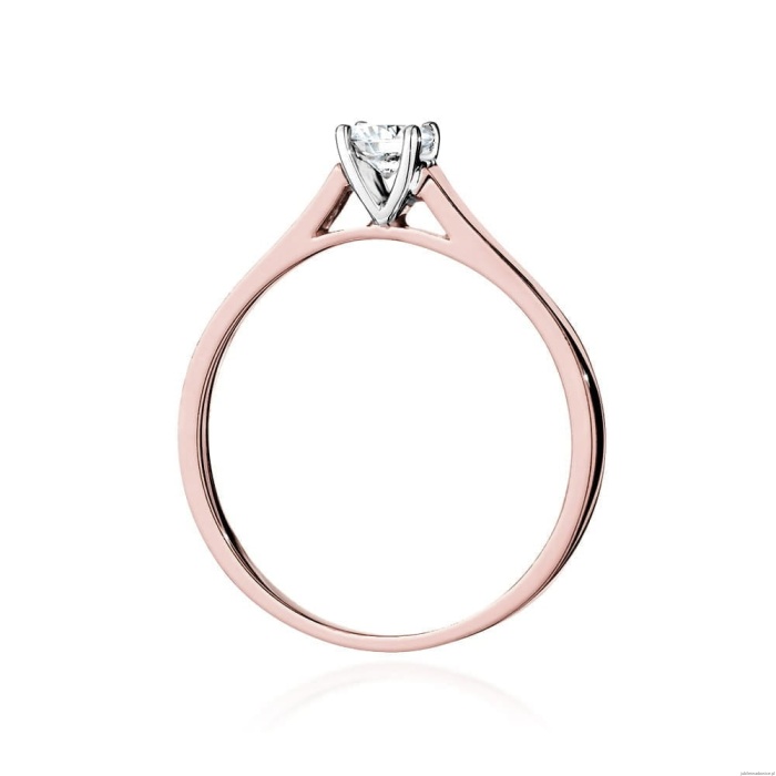 Pierścionek W526 Diament Laboratoryjny 0,40ct różowe złoto