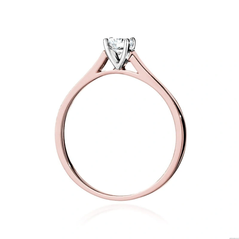 Pierścionek W526 Diament Laboratoryjny 0,40ct różowe złoto