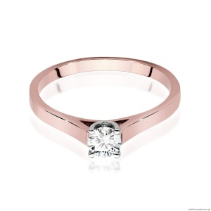 Pierścionek W526 Diament Laboratoryjny 0,40ct różowe złoto