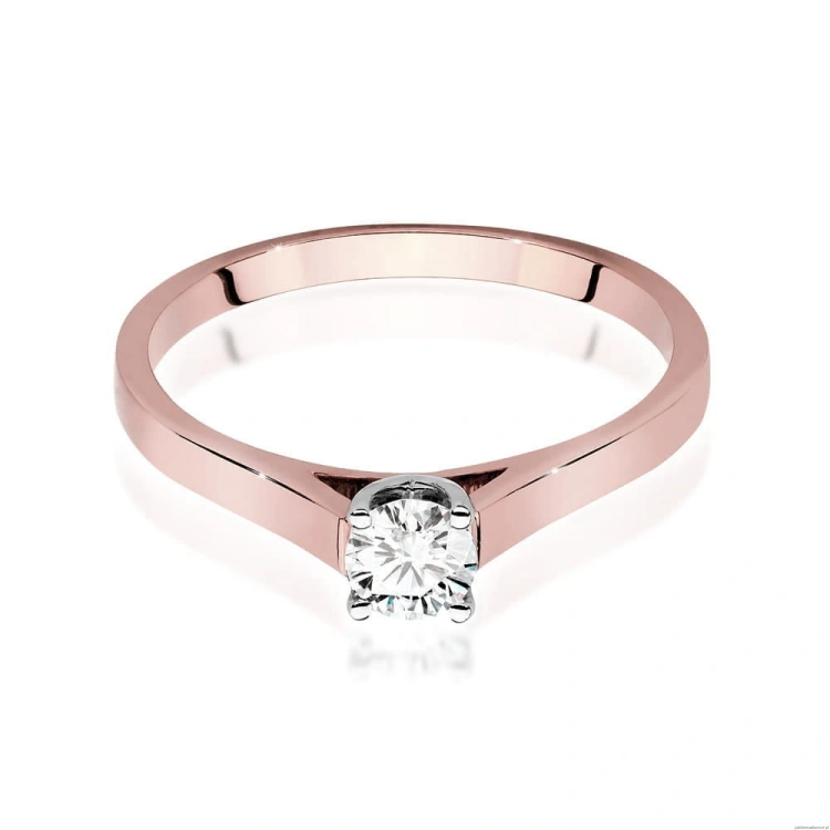 Pierścionek W526 Diament Laboratoryjny 0,40ct różowe złoto
