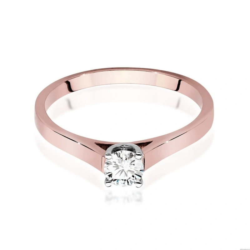 Pierścionek W526 Diament Laboratoryjny 0,40ct różowe złoto