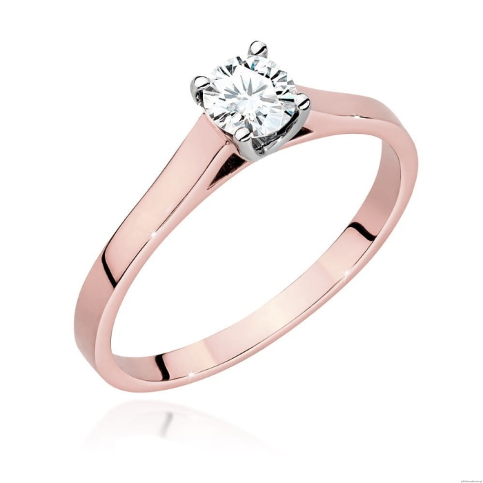 Pierścionek W526 Diament Laboratoryjny 0,50ct różowe złoto