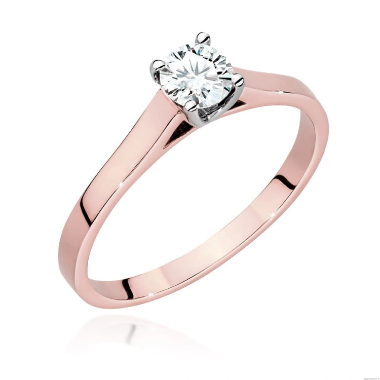Pierścionek W526 Diament Laboratoryjny 0,50ct różowe złoto
