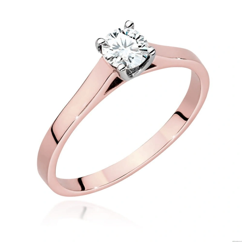 Pierścionek W526 Diament Laboratoryjny 0,50ct różowe złoto