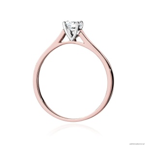 Pierścionek W526 Diament Laboratoryjny 0,50ct różowe złoto