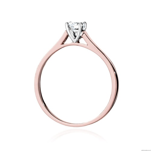 Pierścionek W526 Diament Laboratoryjny 0,50ct różowe złoto