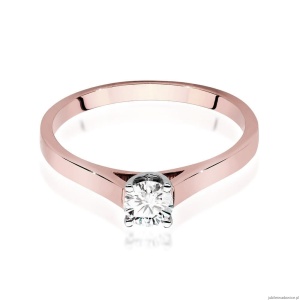 Pierścionek W526 Diament Laboratoryjny 0,50ct różowe złoto