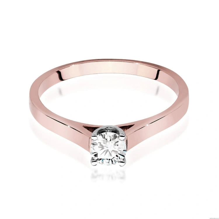 Pierścionek W526 Diament Laboratoryjny 0,50ct różowe złoto