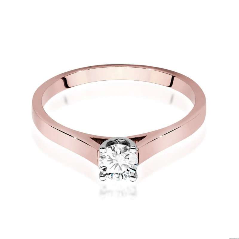 Pierścionek W526 Diament Laboratoryjny 0,50ct różowe złoto