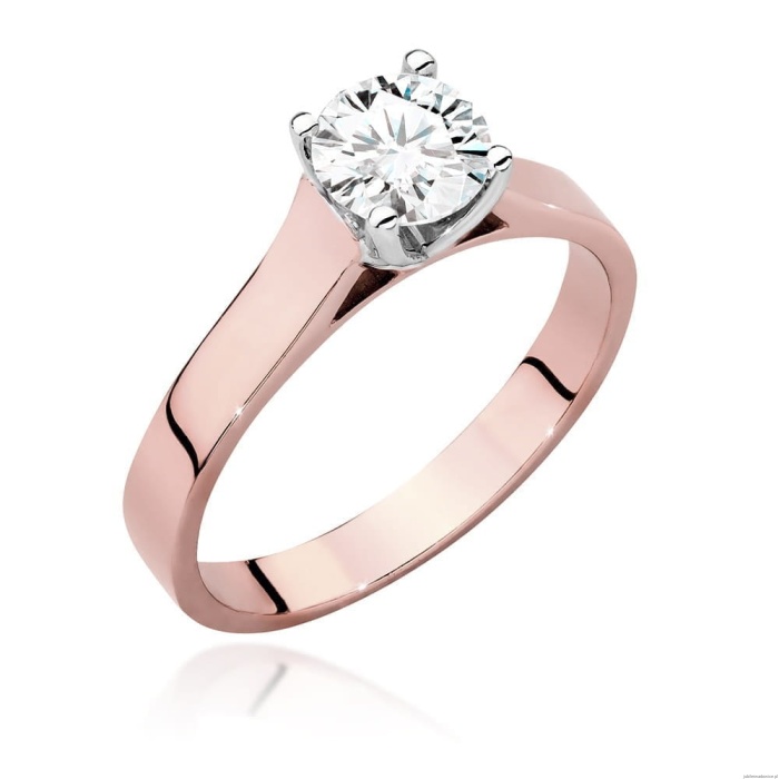 Pierścionek W526 Diament Laboratoryjny 0,70ct różowe złoto