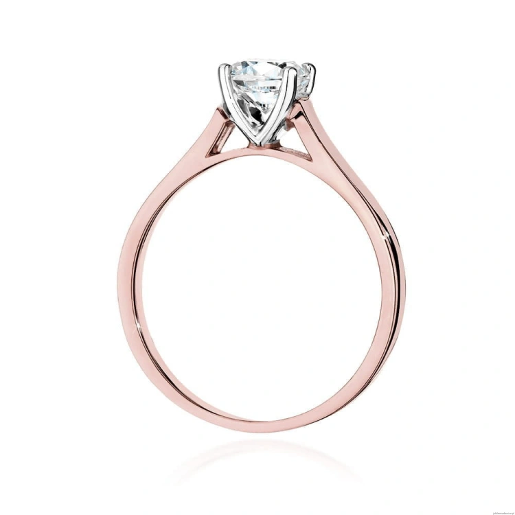 Pierścionek W526 Diament Laboratoryjny 0,70ct różowe złoto