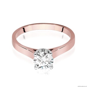 Pierścionek W526 Diament Laboratoryjny 0,70ct różowe złoto