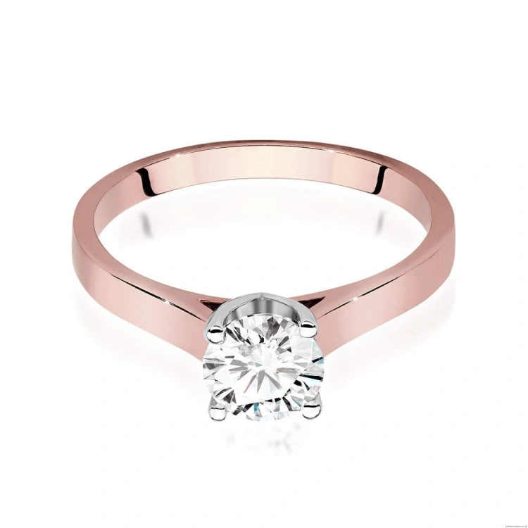 Pierścionek W526 Diament Laboratoryjny 0,70ct różowe złoto
