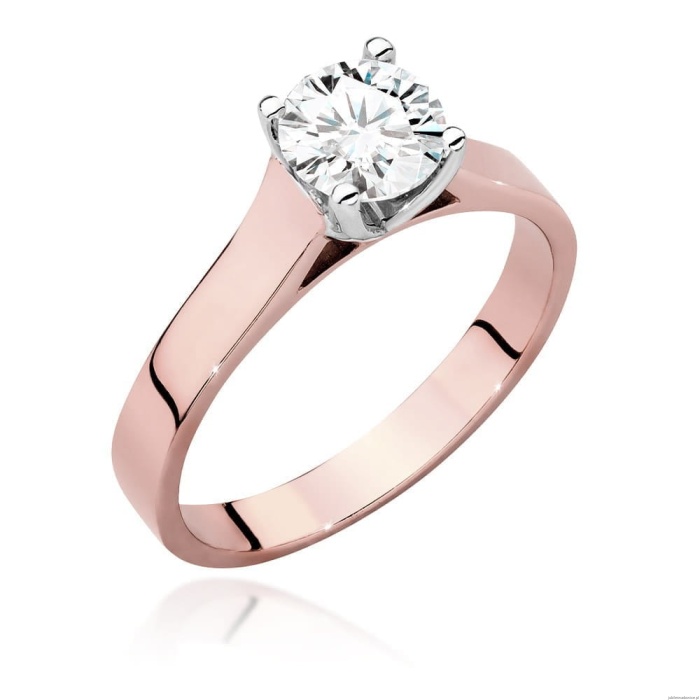 Pierścionek W526 Diament Laboratoryjny 1,00ct różowe złoto
