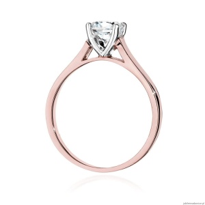 Pierścionek W526 Diament Laboratoryjny 1,00ct różowe złoto