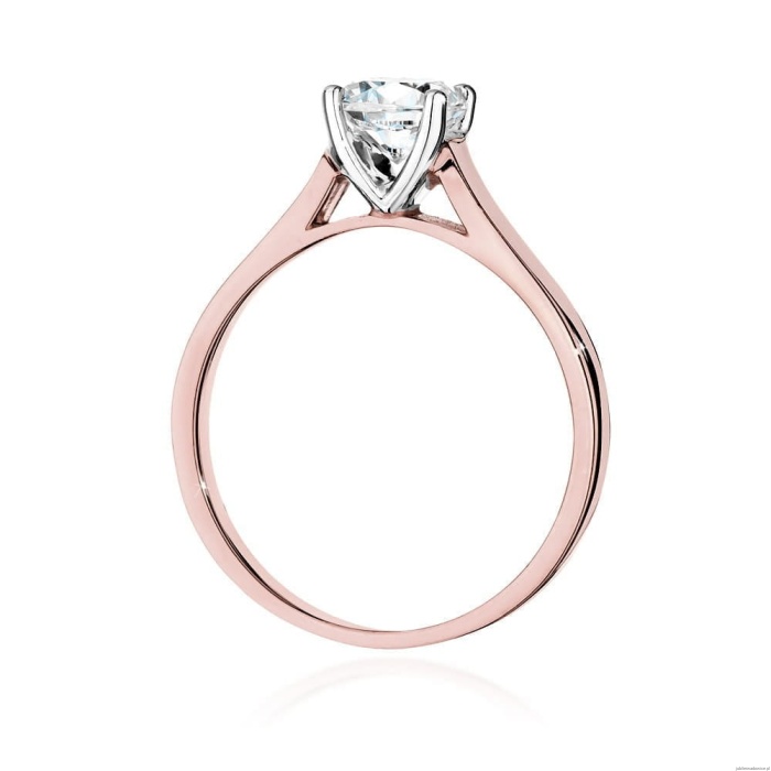 Pierścionek W526 Diament Laboratoryjny 1,00ct różowe złoto