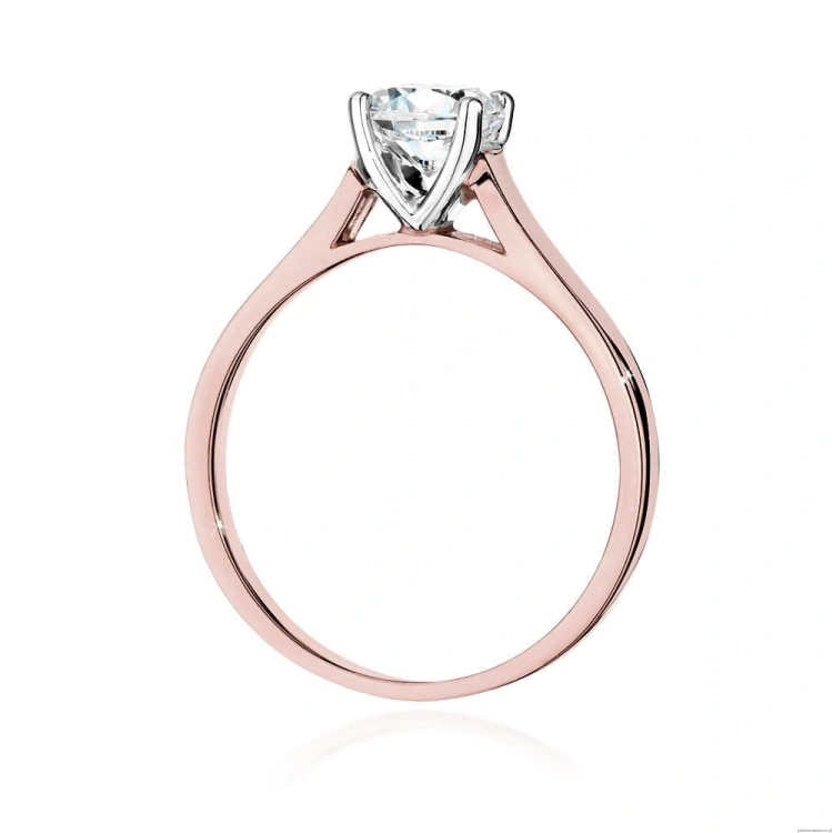 Pierścionek W526 Diament Laboratoryjny 1,00ct różowe złoto
