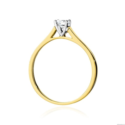 Pierścionek W526 Diament Laboratoryjny 0,40ct żółte złoto
