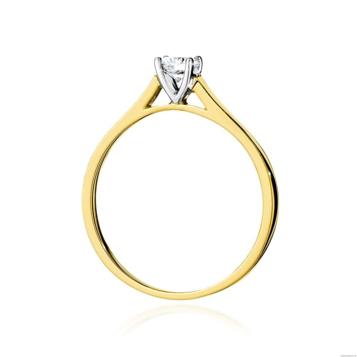 Pierścionek W526 Diament Laboratoryjny 0,40ct żółte złoto