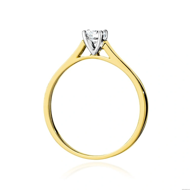 Pierścionek W526 Diament Laboratoryjny 0,40ct żółte złoto