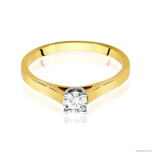 Pierścionek W526 Diament Laboratoryjny 0,40ct żółte złoto