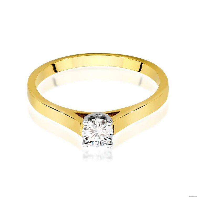 Pierścionek W526 Diament Laboratoryjny 0,40ct żółte złoto