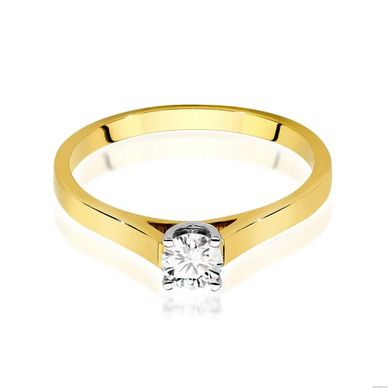 Pierścionek W526 Diament Laboratoryjny 0,40ct żółte złoto