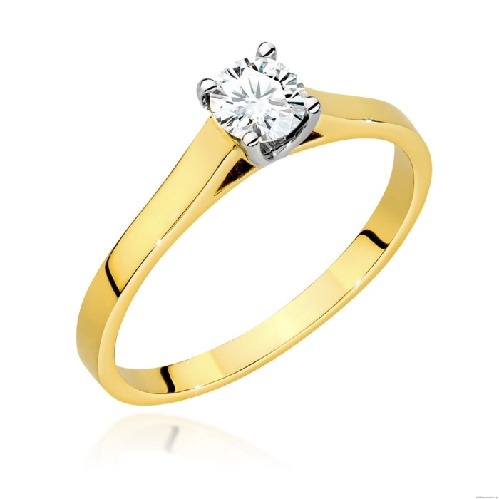 Pierścionek W526 Diament Laboratoryjny 0,50ct żółte złoto