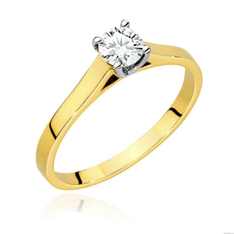Pierścionek W526 Diament Laboratoryjny 0,50ct żółte złoto