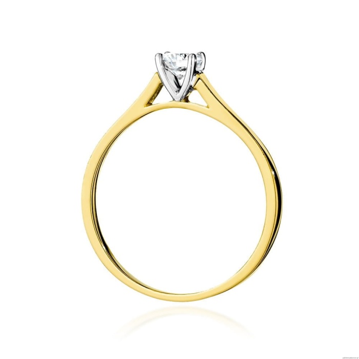 Pierścionek W526 Diament Laboratoryjny 0,50ct żółte złoto