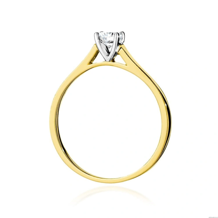 Pierścionek W526 Diament Laboratoryjny 0,50ct żółte złoto