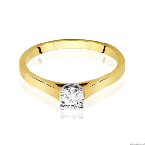 Pierścionek W526 Diament Laboratoryjny 0,50ct żółte złoto